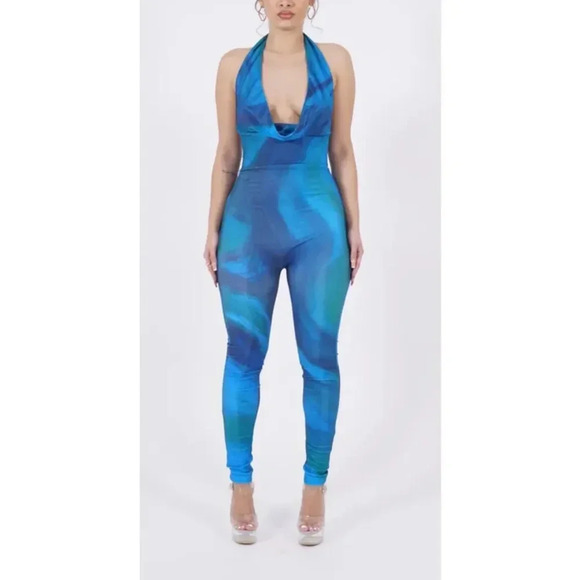 Farai London Alana abstract print stretch jersey jumpsuit - Picture 6 of 8